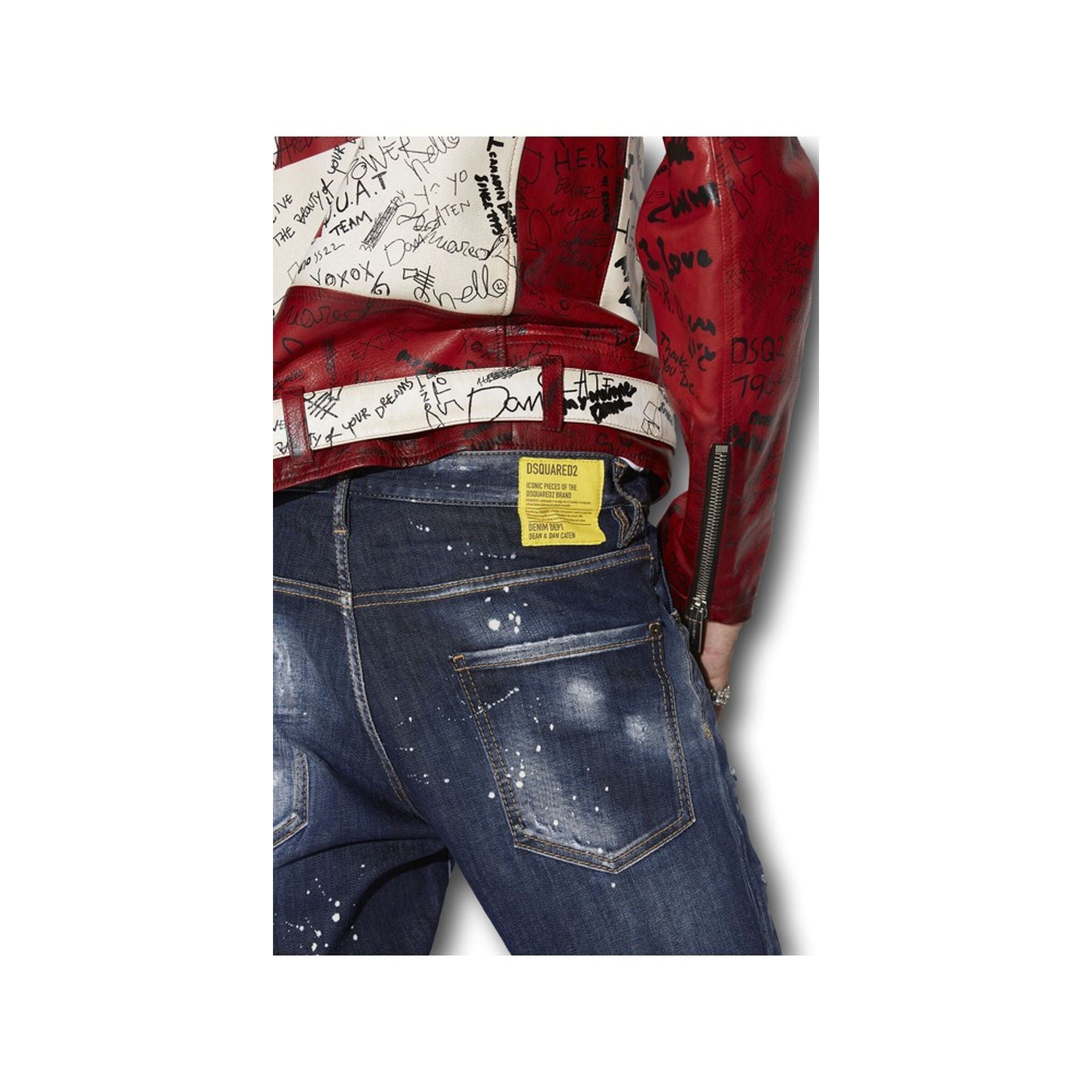 Dsquared2 Dark Ripped Bleach Jeans Herren
