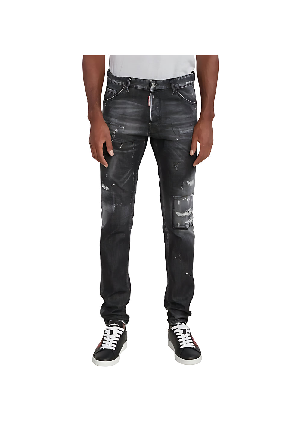 Dsquared2 Slim Fit Jeans im Distressed Look Schwarz Herren