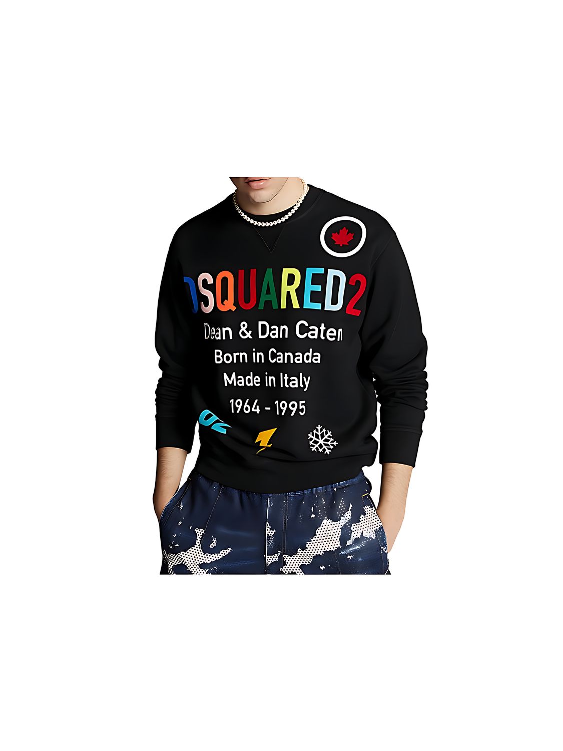 Dsquared2 Rainbow Pullover Schwarz Herren