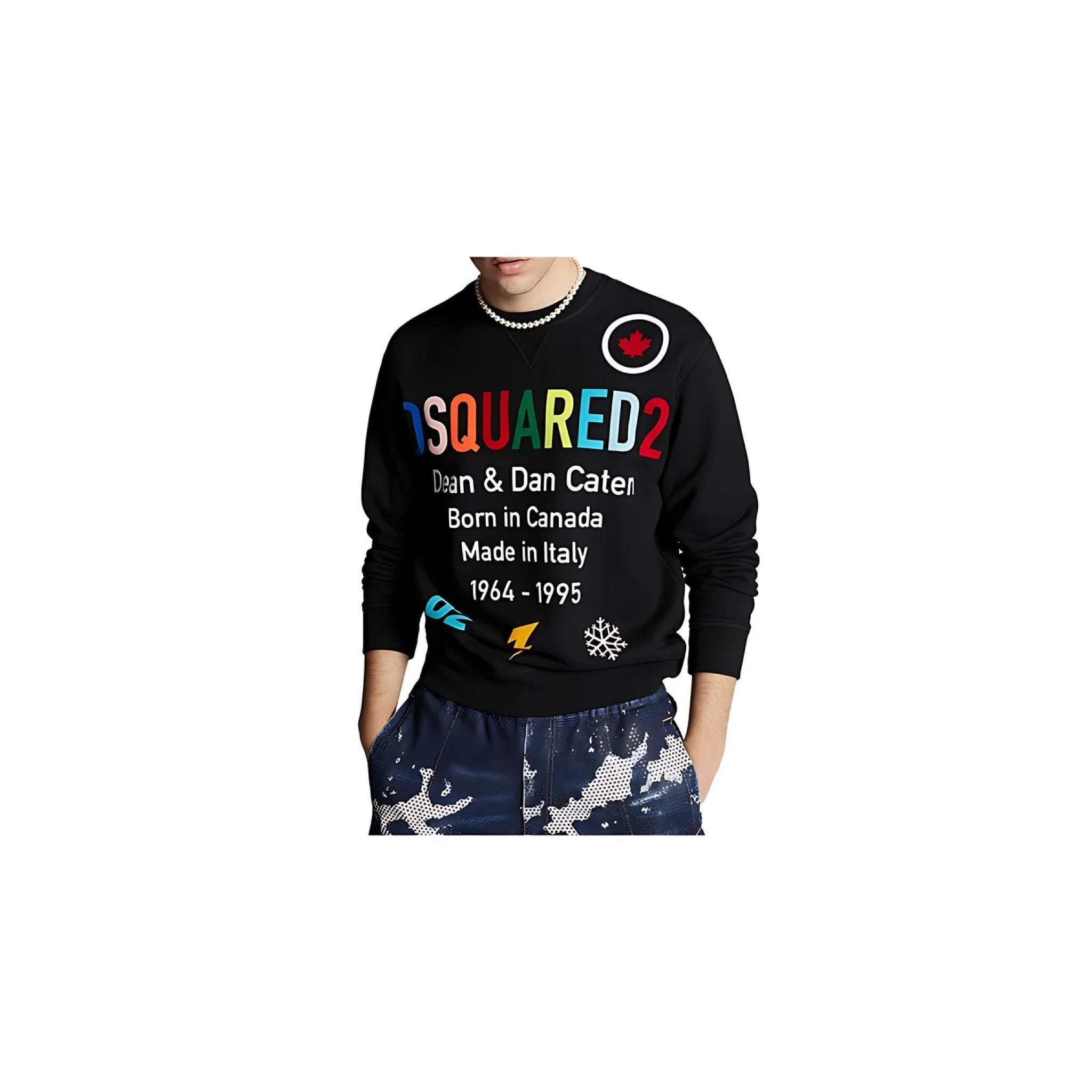 Dsquared2 Rainbow Pullover Schwarz Herren