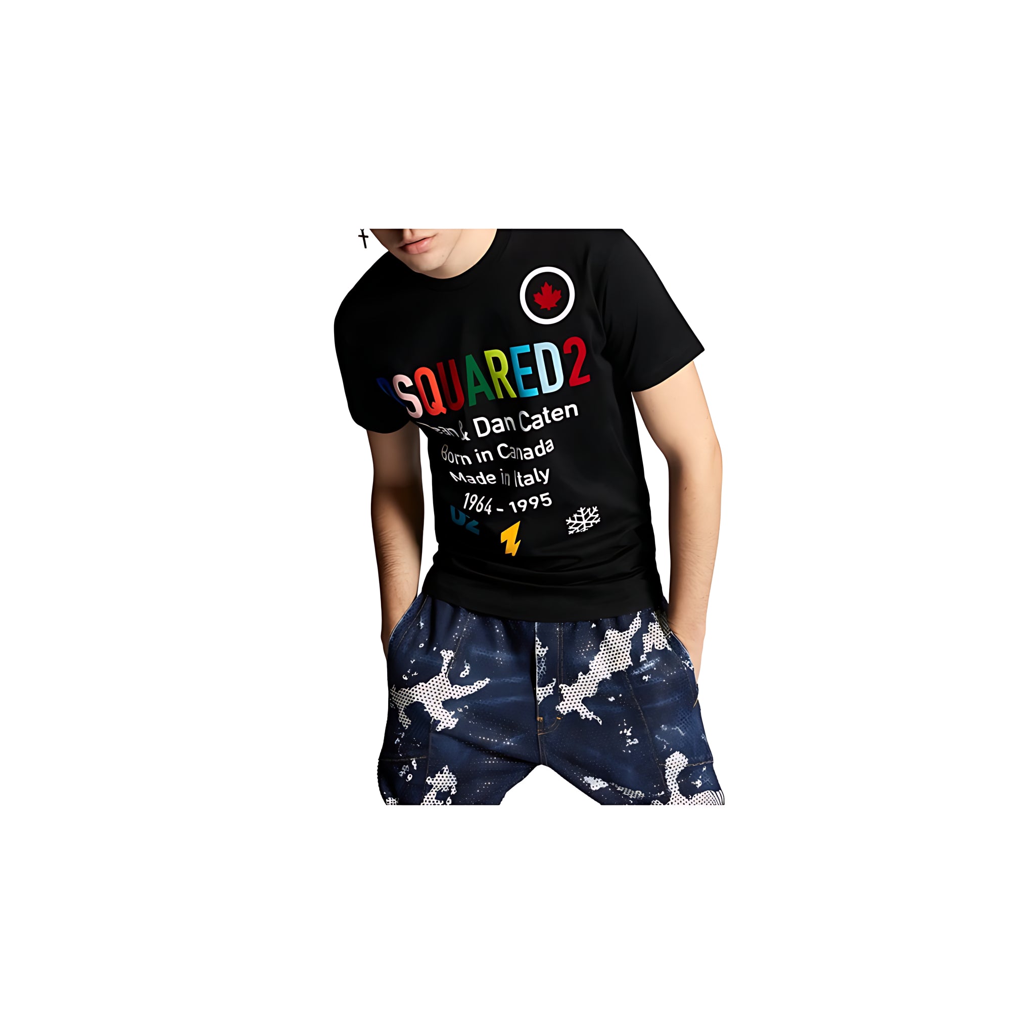 Dsquared2 Rainbow T-Shirt Herren Schwarz