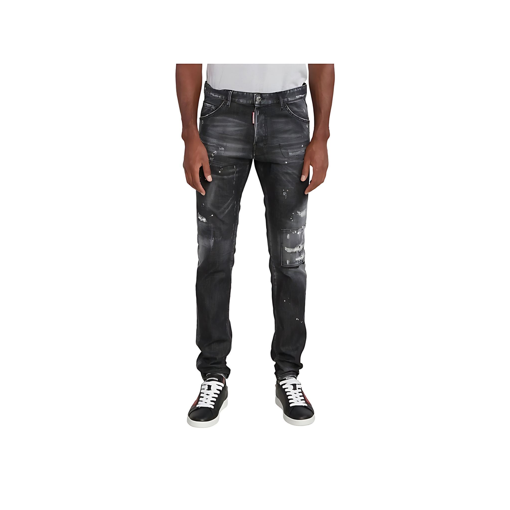 Dsquared2 Slim Fit Jeans im Distressed Look Schwarz Herren