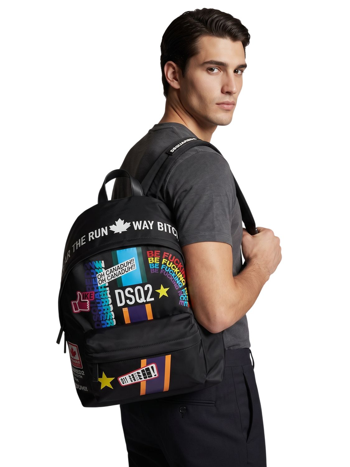 Dsquared2 Traveller Patch Rucksack mit buntem Print
