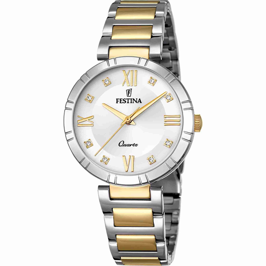 Festina Mademoiselle F16937/A Damenuhr mit Bicolor-Edelstahlband