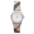 Burberry The City Damenuhr silber braun kariert