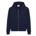 Ami Paris Ami de Coeur Zip Hoodie Dunkelblau Herren