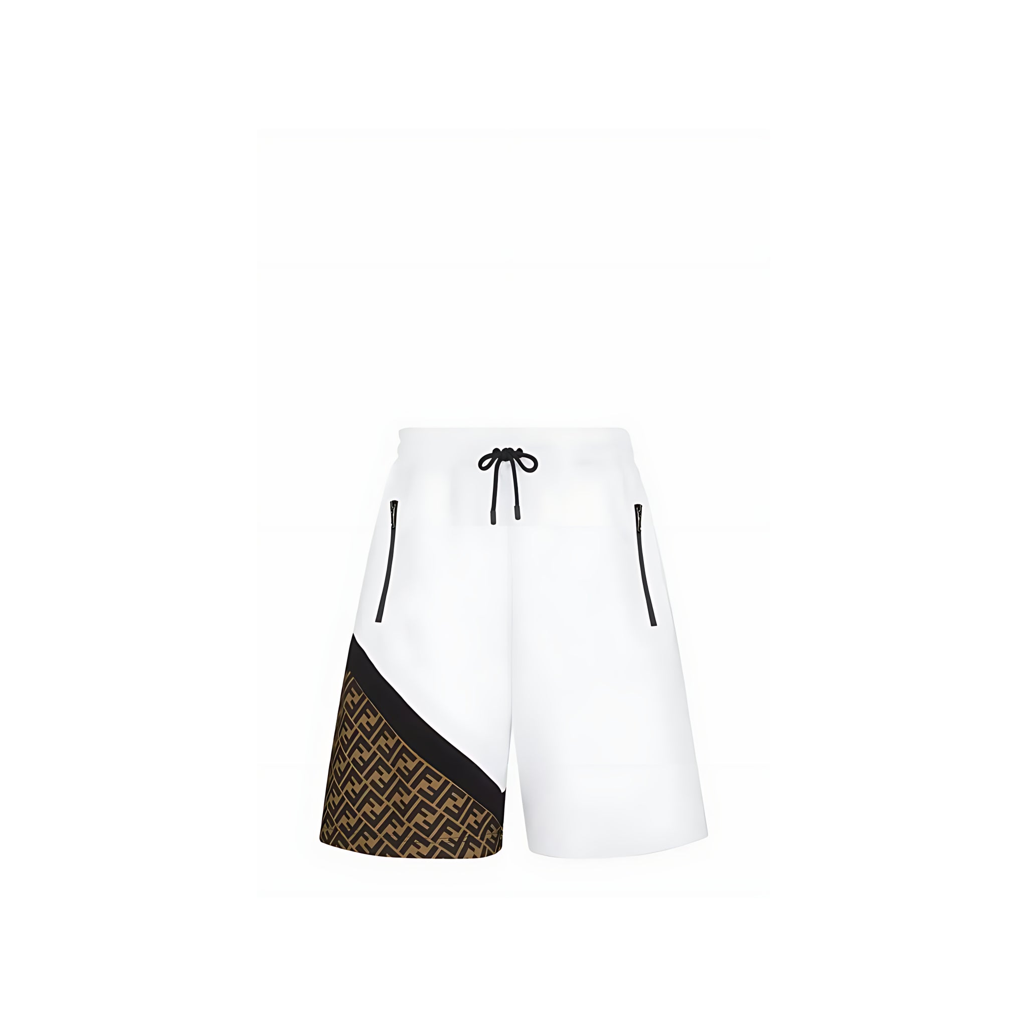 Fendi Diagonal Bermudashorts Weiß Schwarz Herren