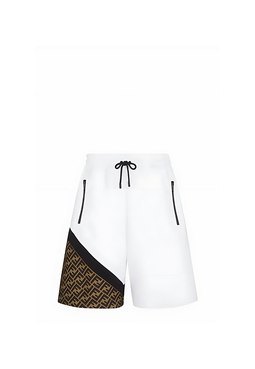 Fendi Diagonal Bermudashorts Weiß Schwarz Herren