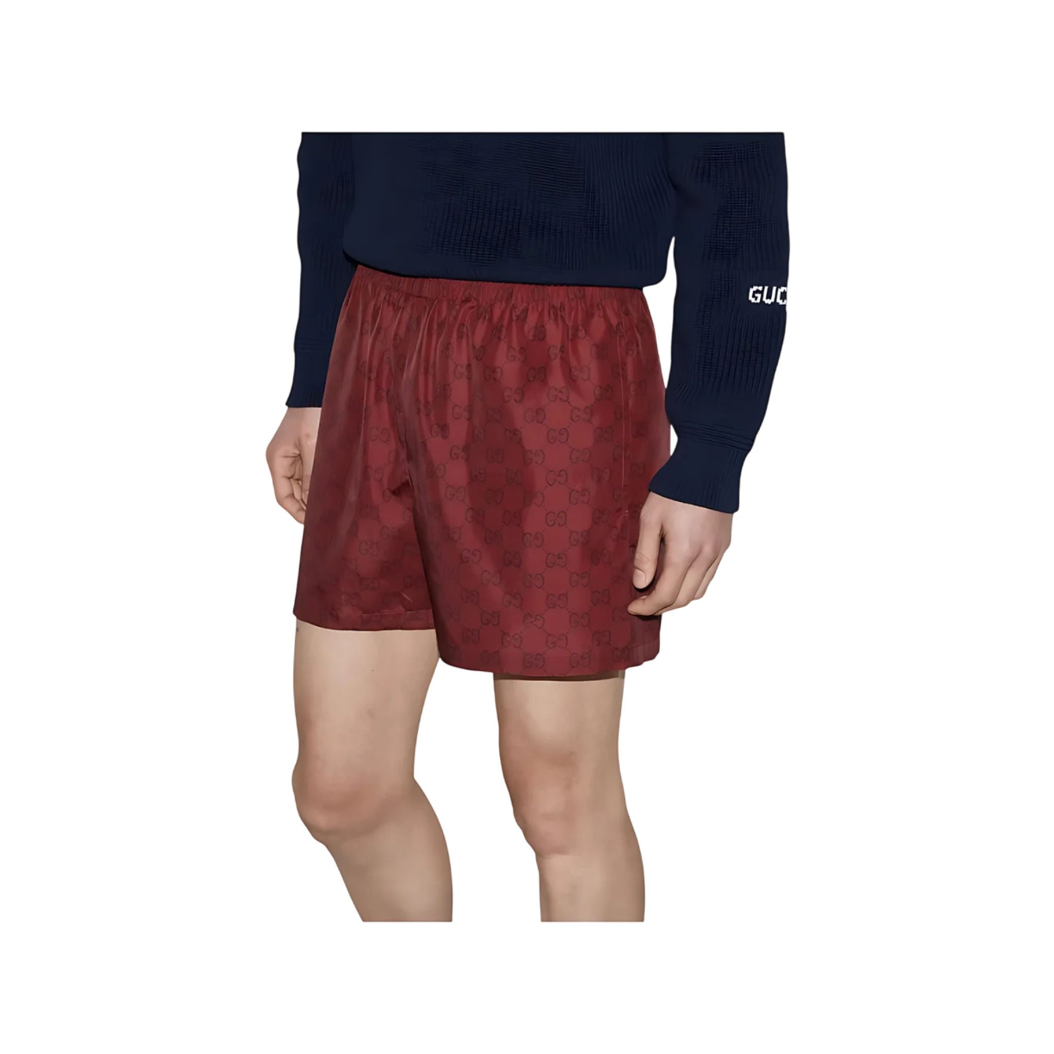 Gucci Badehose GG Logo Print Rot Herren