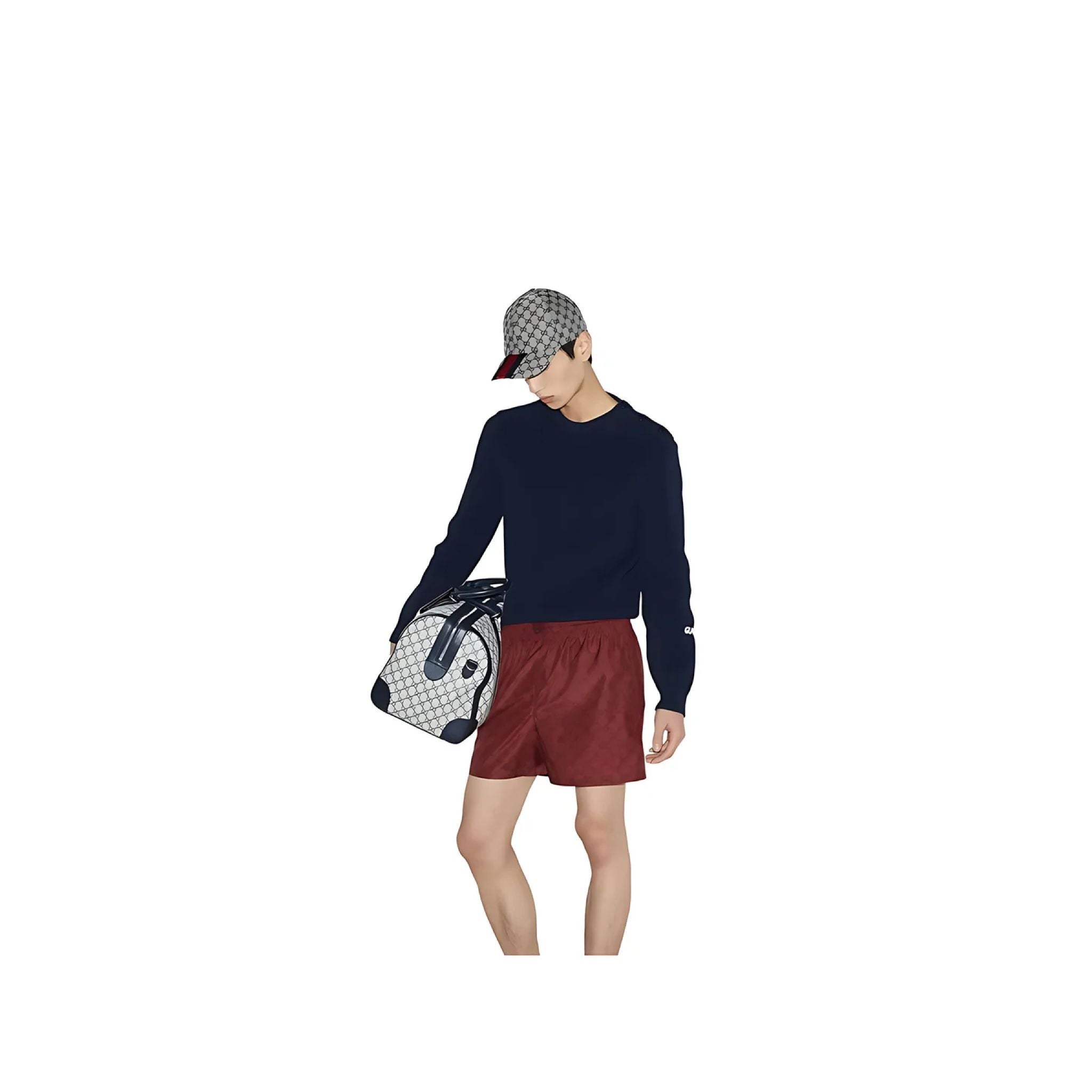 Gucci Badehose GG Logo Print Rot Herren