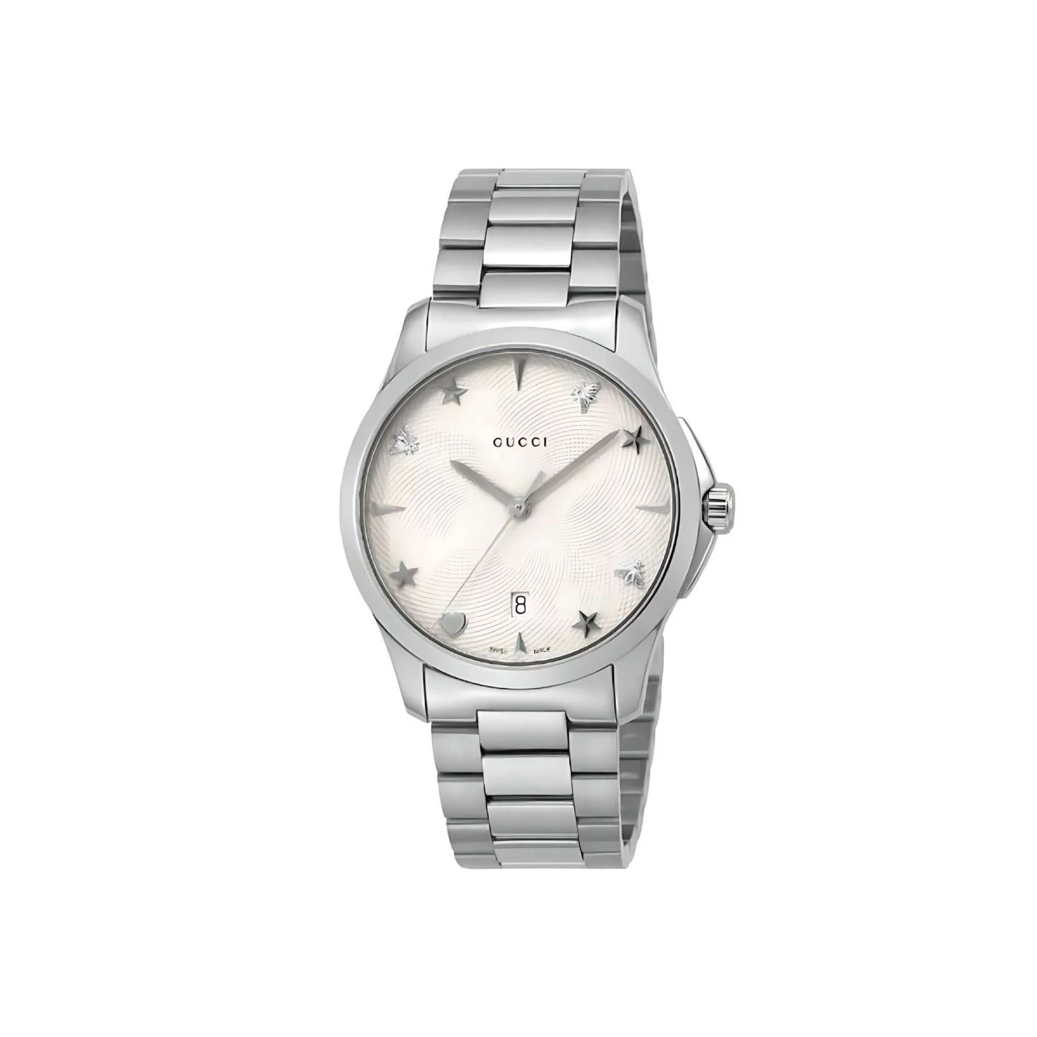 Gucci G Timeless Damenuhr aus Edelstahl silber