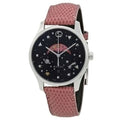 Gucci G Timeless Slim Moonphase Damenuhr Edelstahl silber rosa Lederarmband