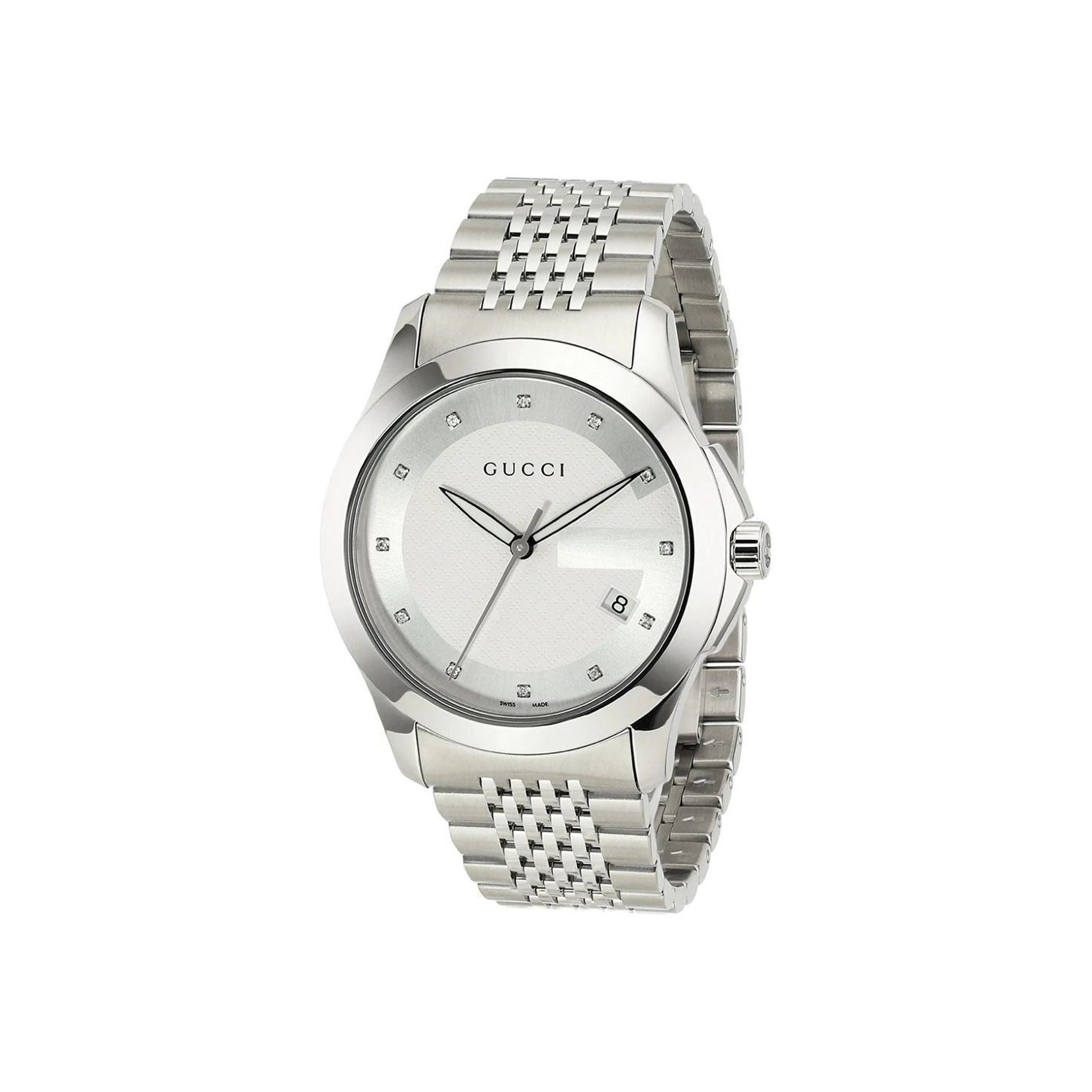 Gucci G-Timeless Herrenuhr aus Edelstahl Model YA126404