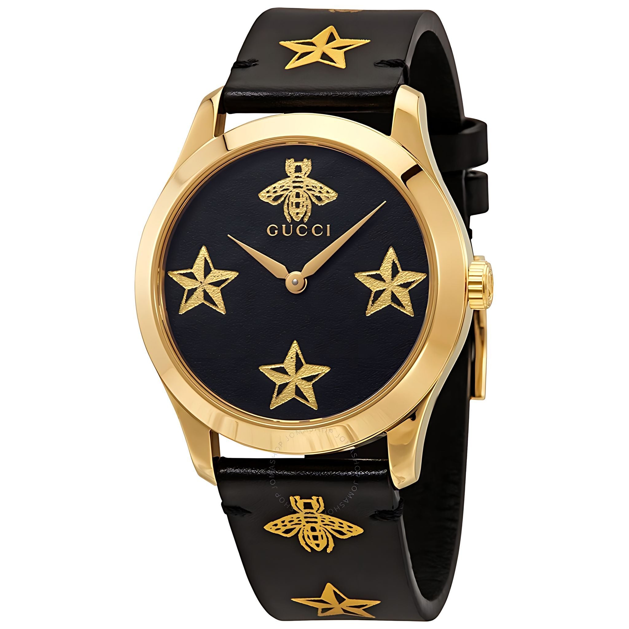 Gucci G Timeless Damenuhr aus Edelstahl gold schwarz