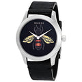 Gucci G Timeless Damenuhr aus Edelstahl silber schwarz mit Schmetterling