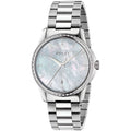 Gucci G-Timeless Herrenuhr aus Edelstahl mit Perlmutt Ziffernblatt Model YA126444