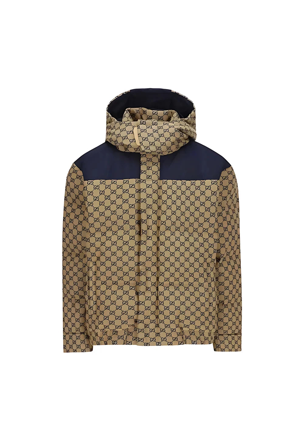 Gucci Logo Print Jacke Herren beige blau