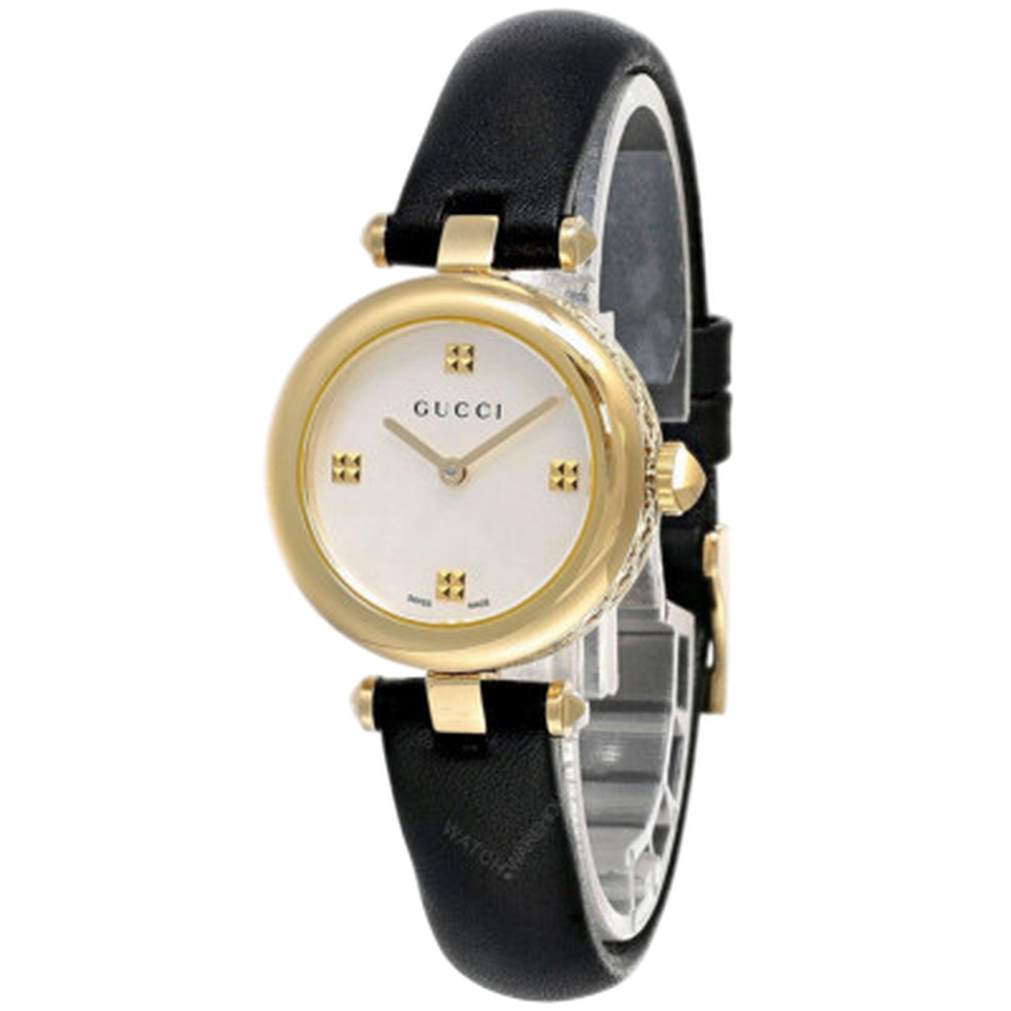 Gucci G Timeless Lady Damenuhr aus Edelstahl gold schwarz