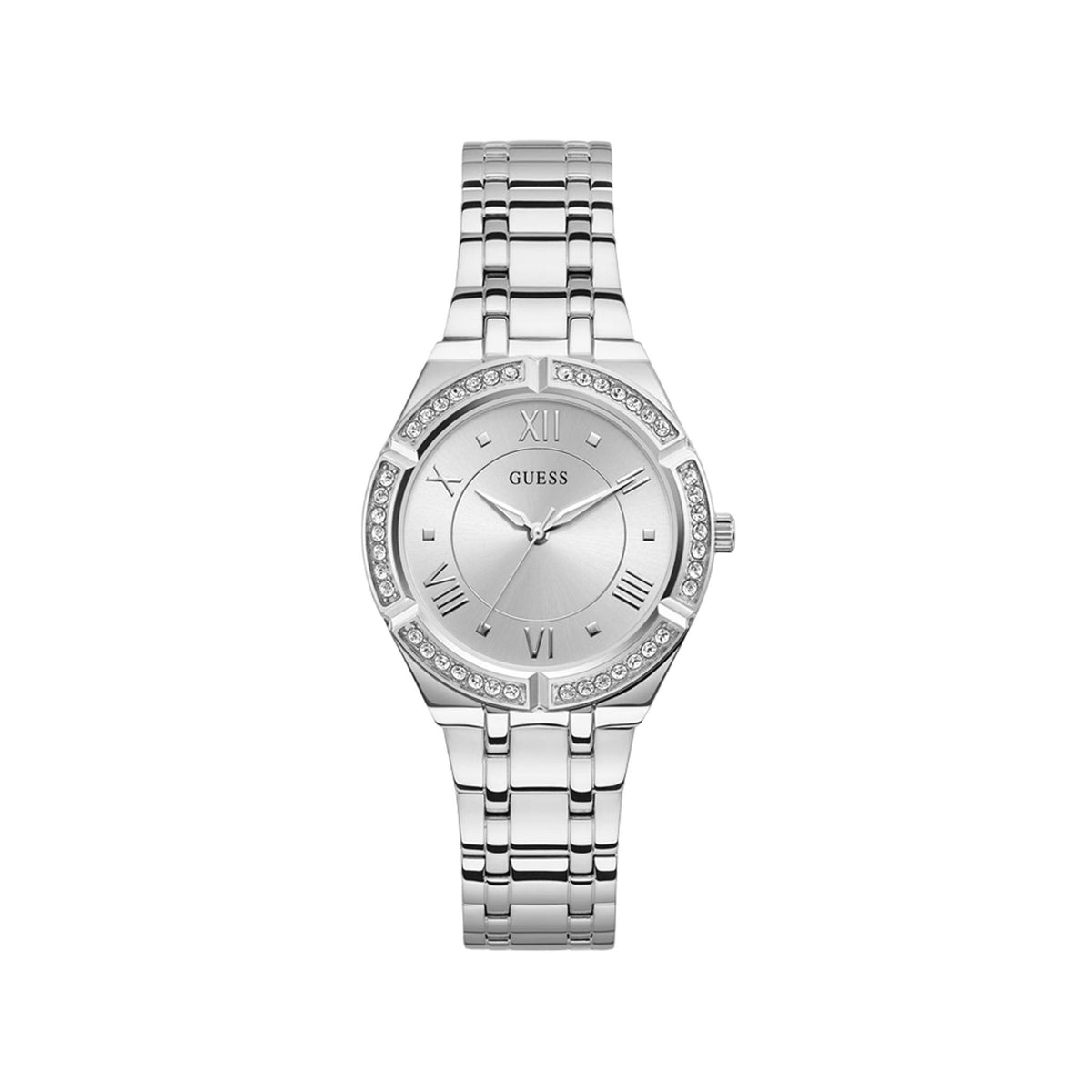 Guess Cosmo Damen Quarz Armbanduhr Silber Edelstahl GW0033L1