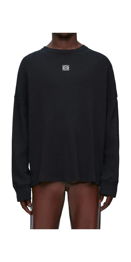Loewe Oversize Langarm T-Shirt schwarz