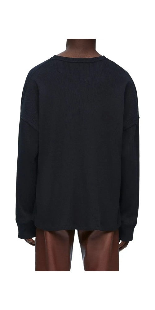 Loewe Oversize Langarm T-Shirt schwarz