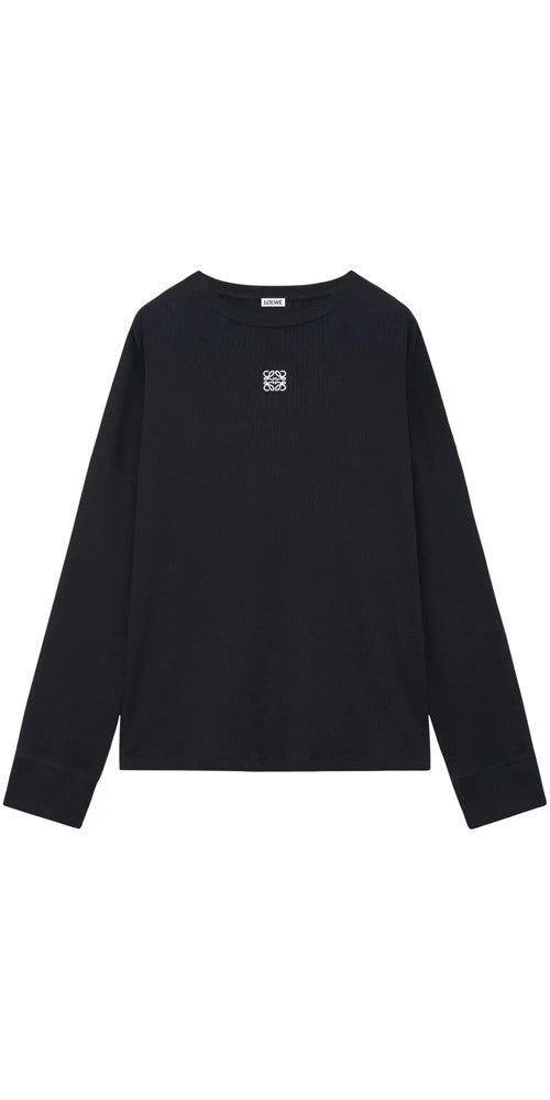 Loewe Oversize Langarm T-Shirt schwarz