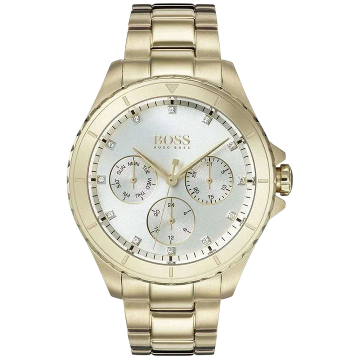Boss Premiere Damen Multifunktionsuhr Gold Silber Edelstahl HB1502445