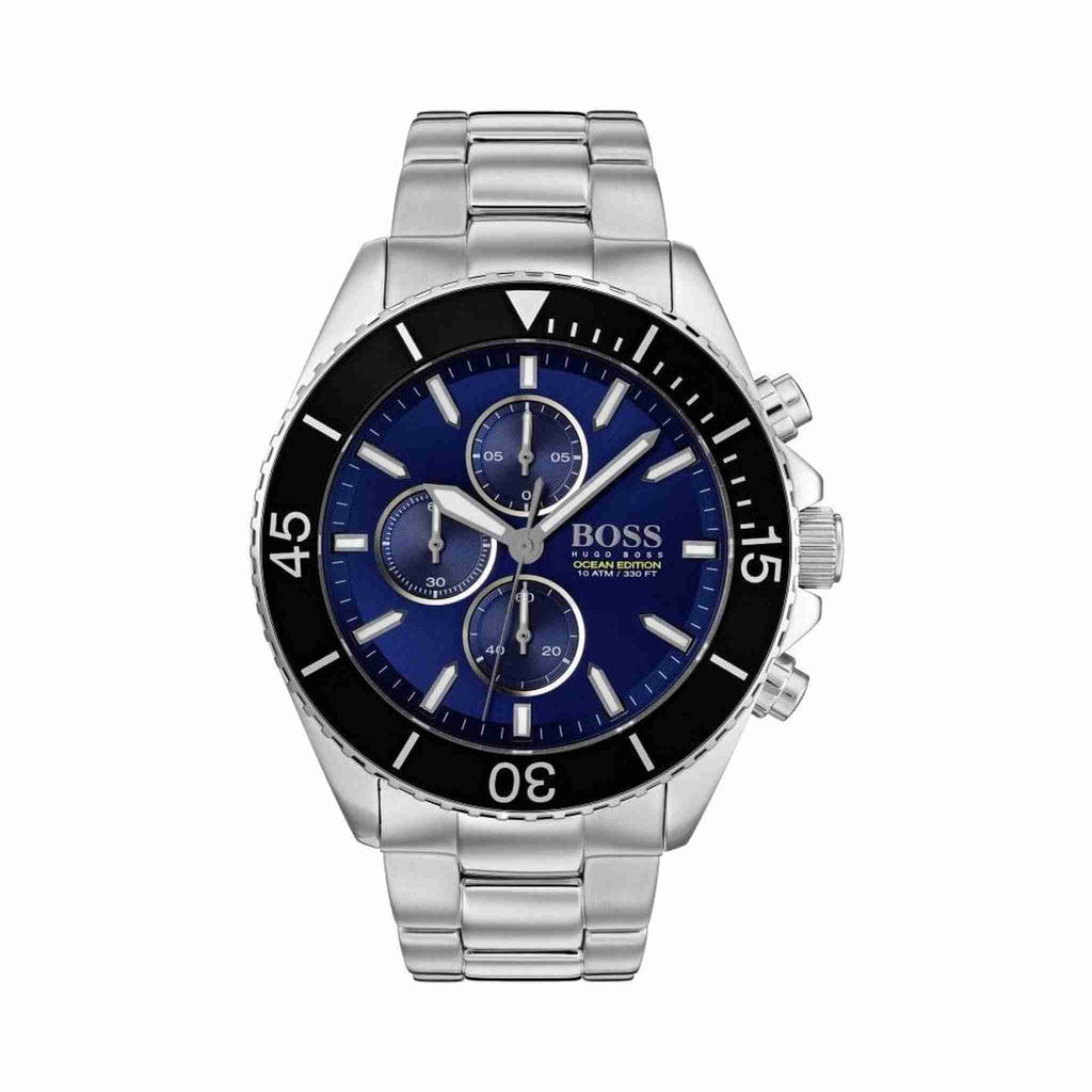 Boss Ocean Edition Herren Chronograph Silber Blau Edelstahl HB1513704