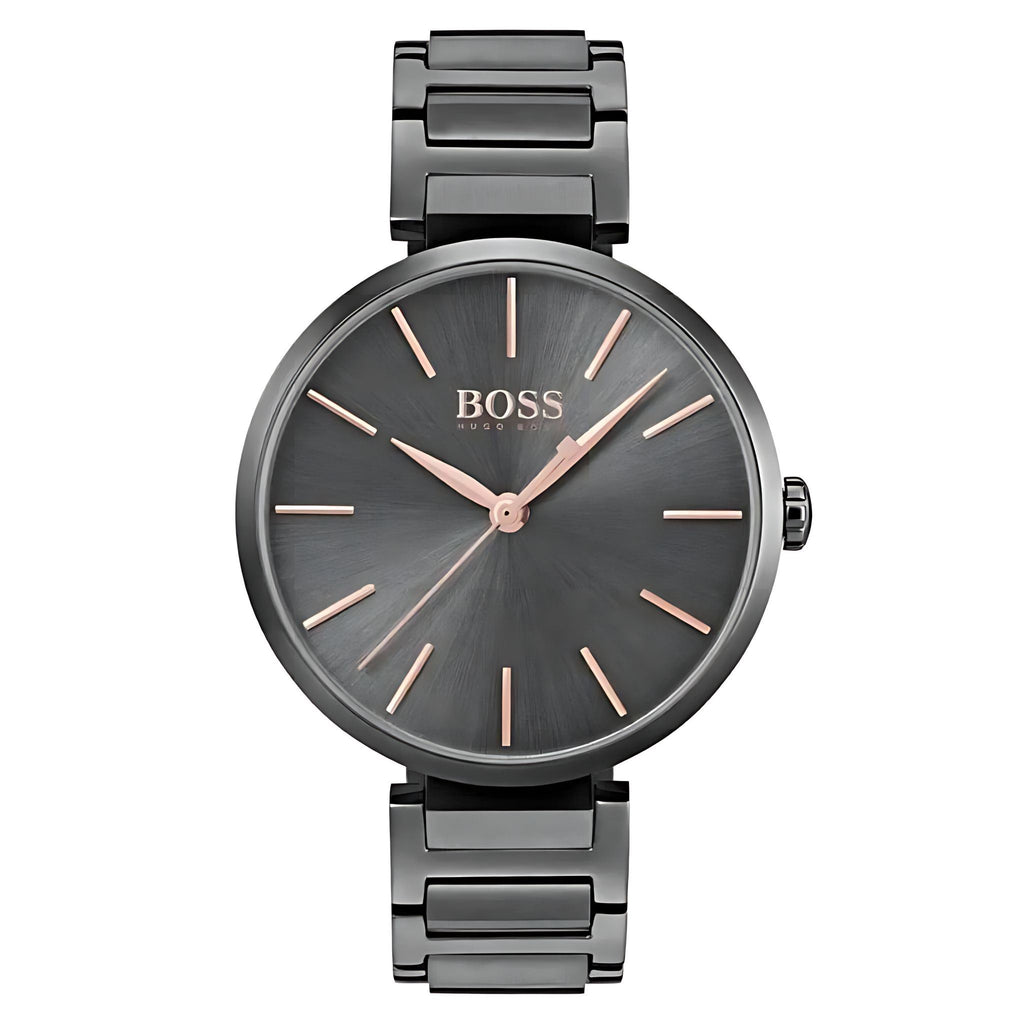 Hugo Boss Damenuhr Edelstahl anthrazit