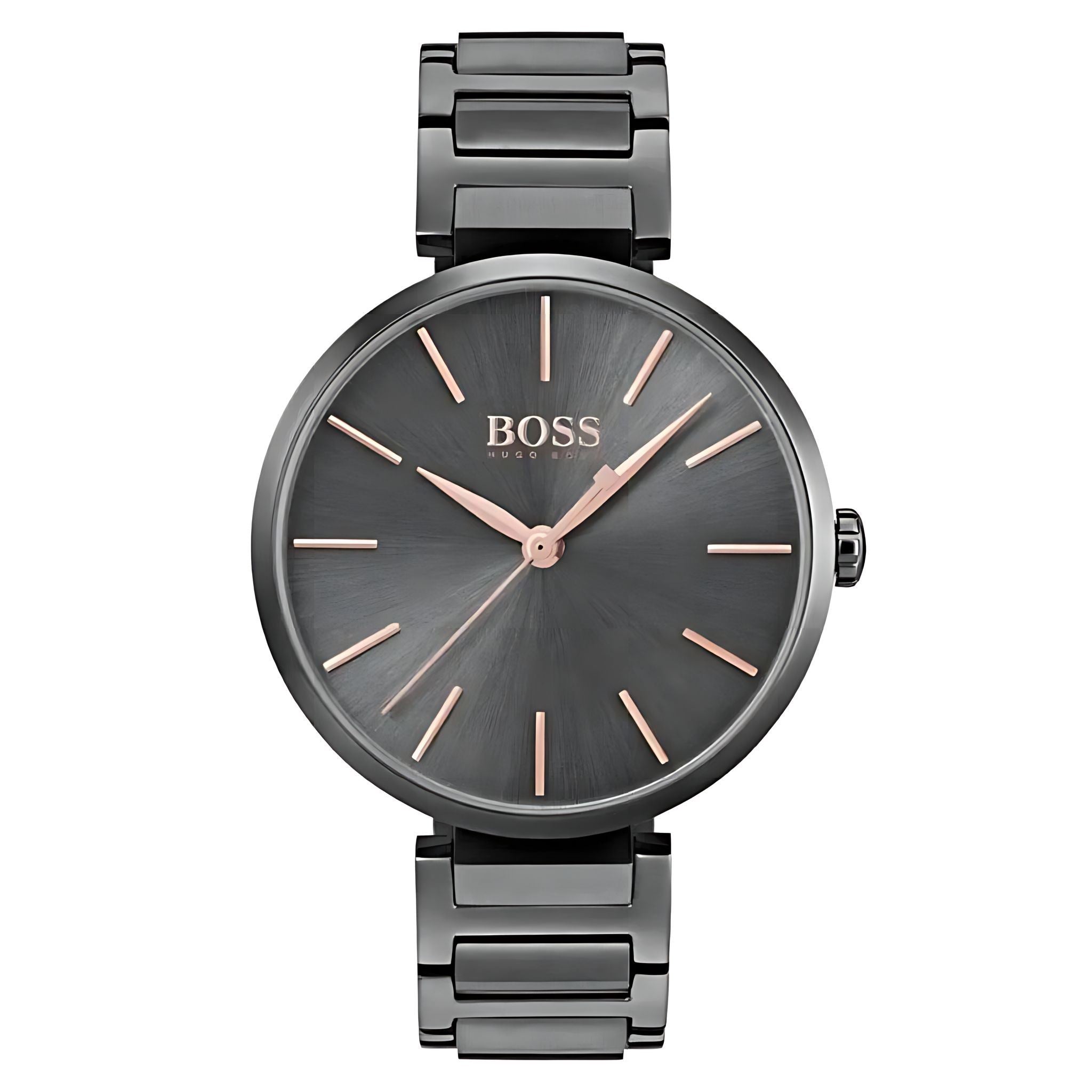 Hugo Boss Damenuhr Edelstahl anthrazit