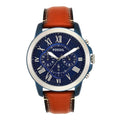 Fossil Machine Herren-Chronograph mit braunem Lederband FS4656