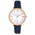 Fossil Jacqueline Damen-Uhr mit blauem Lederband ES4291