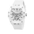 Guess Phoenix Herren-Multifunktionsuhr mit weißem Silikonarmband GW0203G2