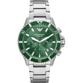 Emporio Armani Dreizeigeruhr Edelstahl Grün AR11500