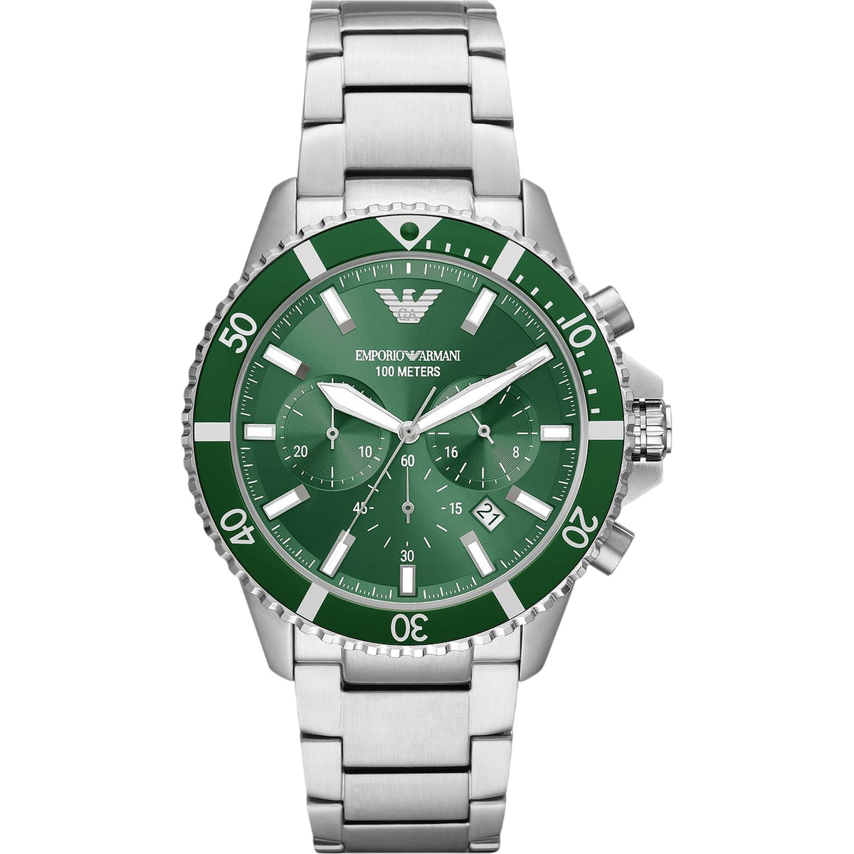 Emporio Armani Dreizeigeruhr Edelstahl Grün AR11500