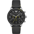 Emporio Armani Chronograph Leder Schwarz AR11325