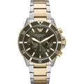 Emporio Armani Chronograph Bicolor Edelstahl Grün AR11361