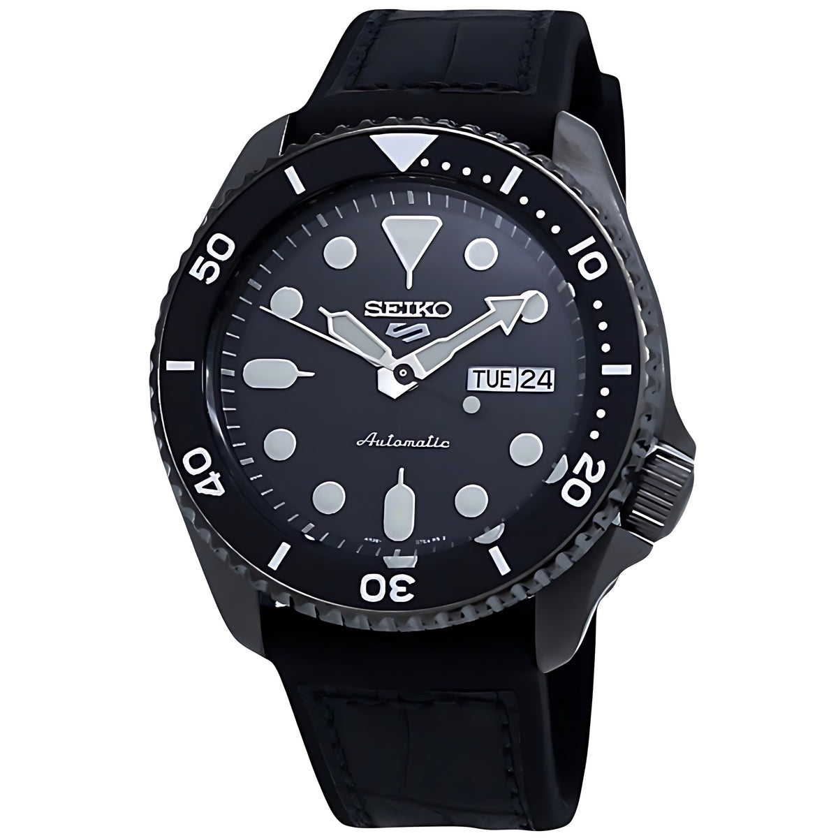 Seiko 5 Sports Automatik Schwarz Kautschuk SRPD65K3