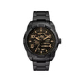 Fossil Bronson Automatikwerk Edelstahl Schwarz