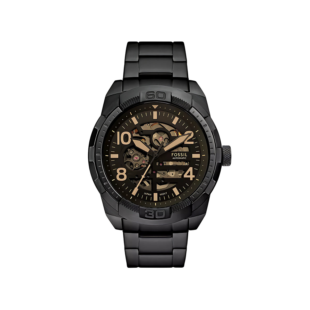 Fossil Bronson Automatikwerk Edelstahl Schwarz