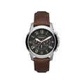 Fossil Grant Herren-Chronograph mit braunem Lederband FS4813