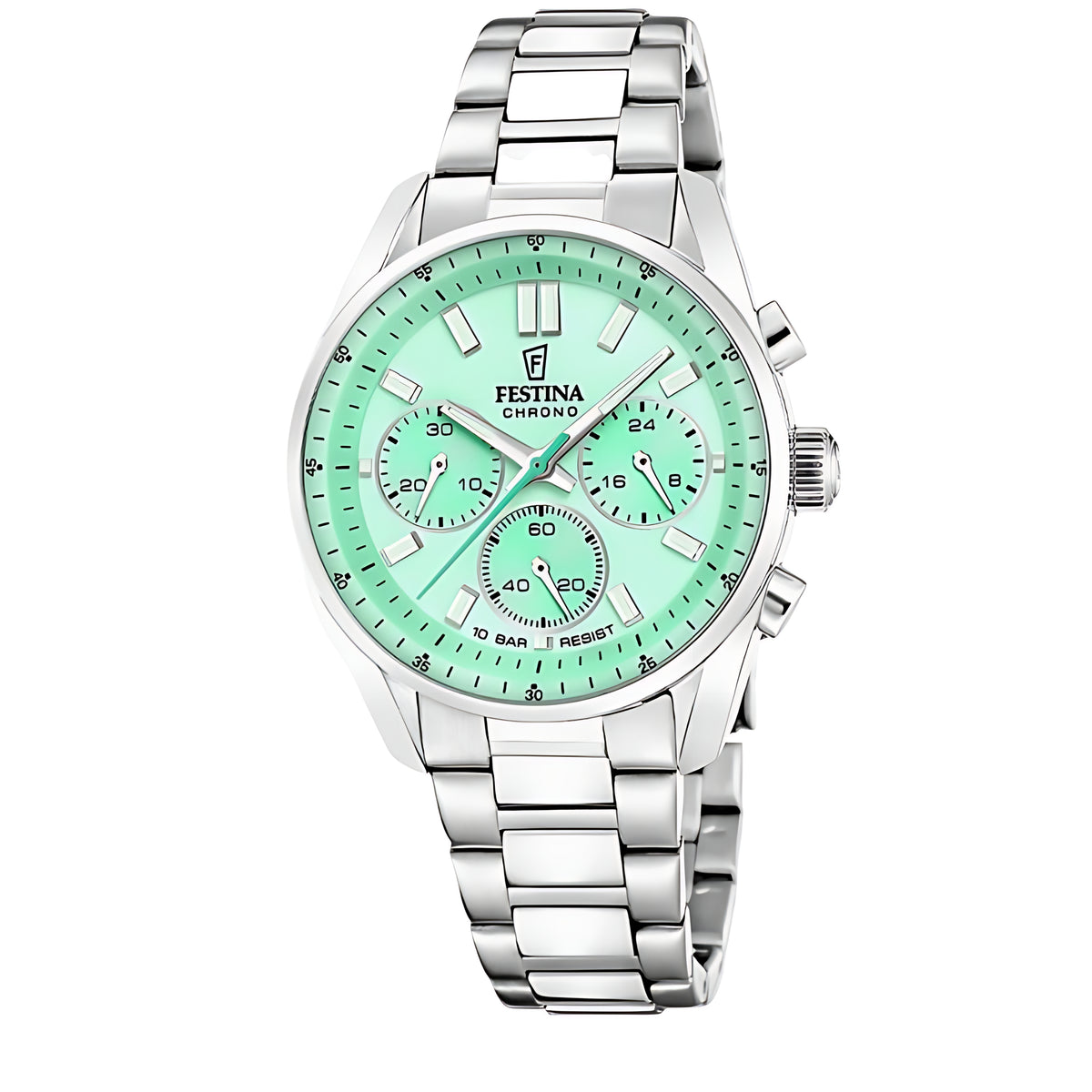 Festina Boyfriend Chronograph Damenuhr Türkis-Grün Edelstahl F20753/1