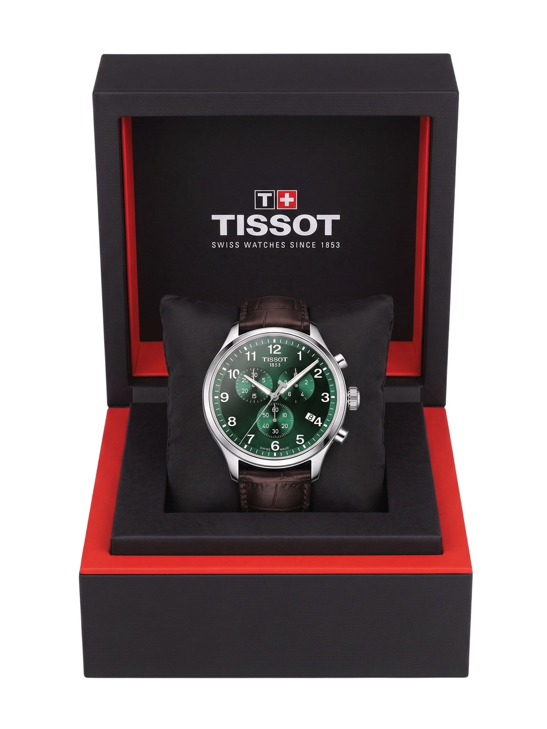 Tissot Herrenuhr Chrono XL Classic Grün Braun Leder T116.617.16.092.00