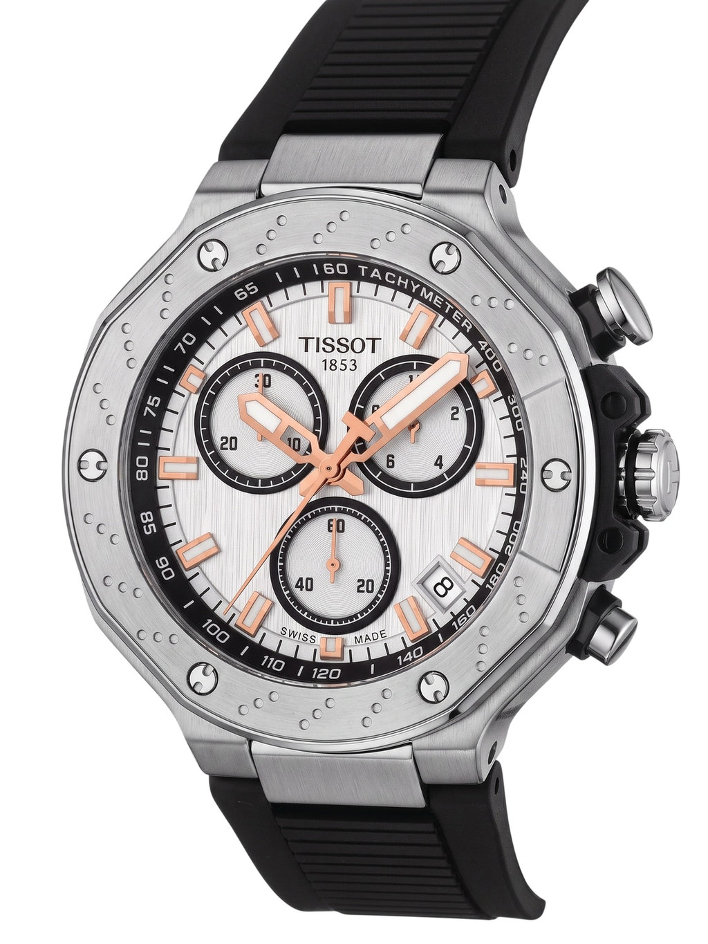 Tissot Herrenuhr T-Race Chronograph Weiß Schwarz Silikon T141.417.17.011.00