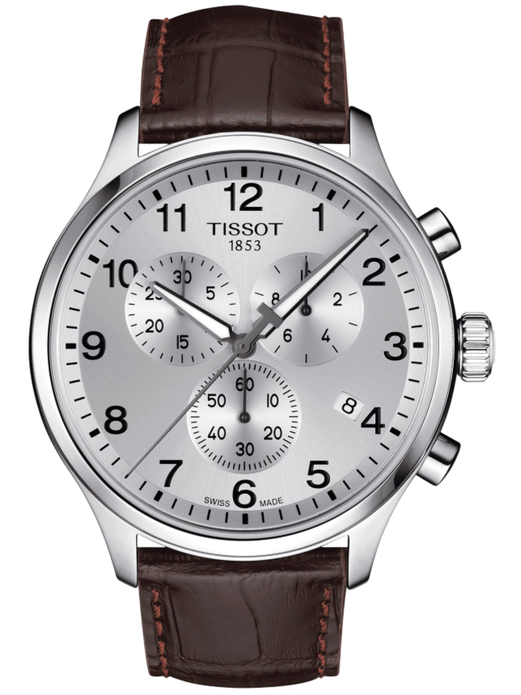 Tissot Herrenuhr Chrono XL Classic Silber Braun Leder T116.617.16.037.00