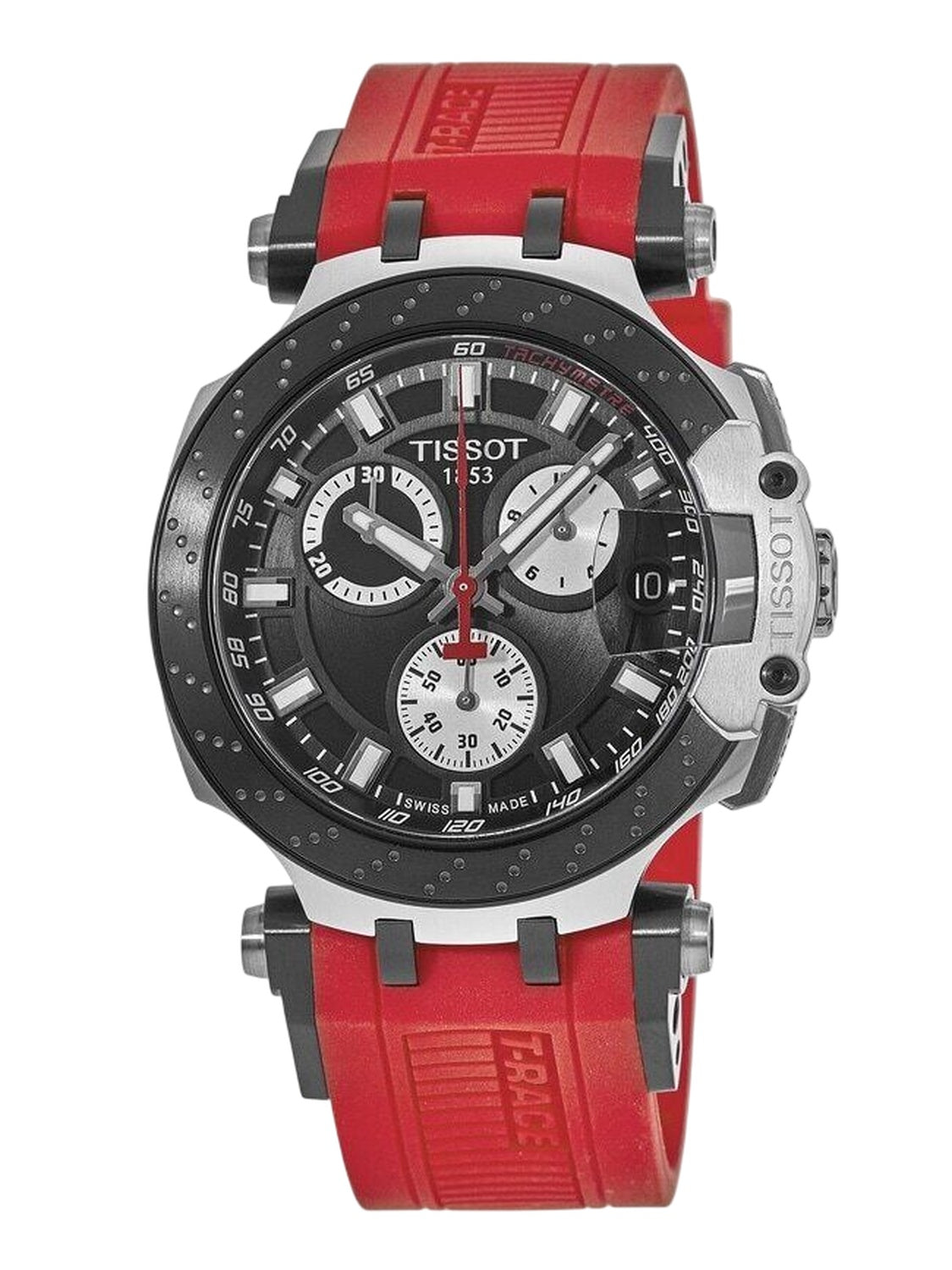 Tissot Herrenuhr T-Race Chronograph Schwarz Rot Silikon T115.417.27.051.00