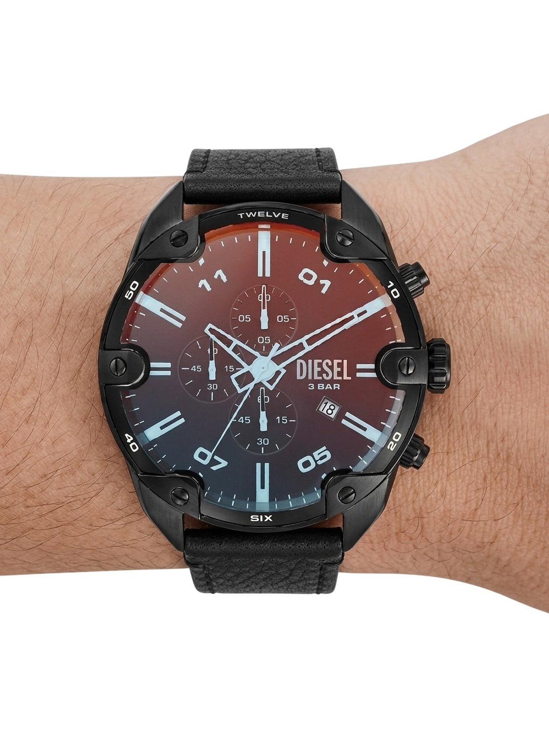 Diesel Spiked DZ4667 Chronograph Herrenuhr Schwarz