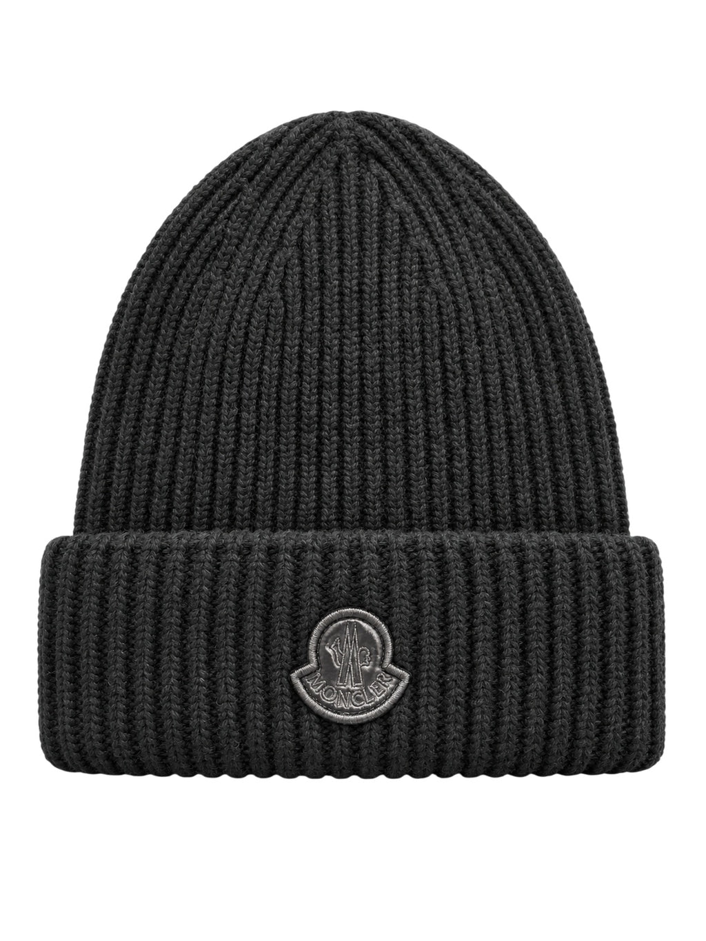 Moncler Wollmütze Schwarz mit Logo