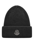 Moncler Wollmütze Schwarz mit Logo