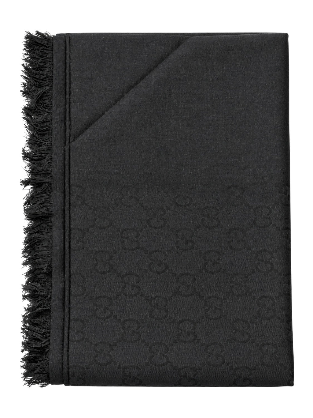 Gucci GG Tuch aus Wolle und Seide in Schwarz